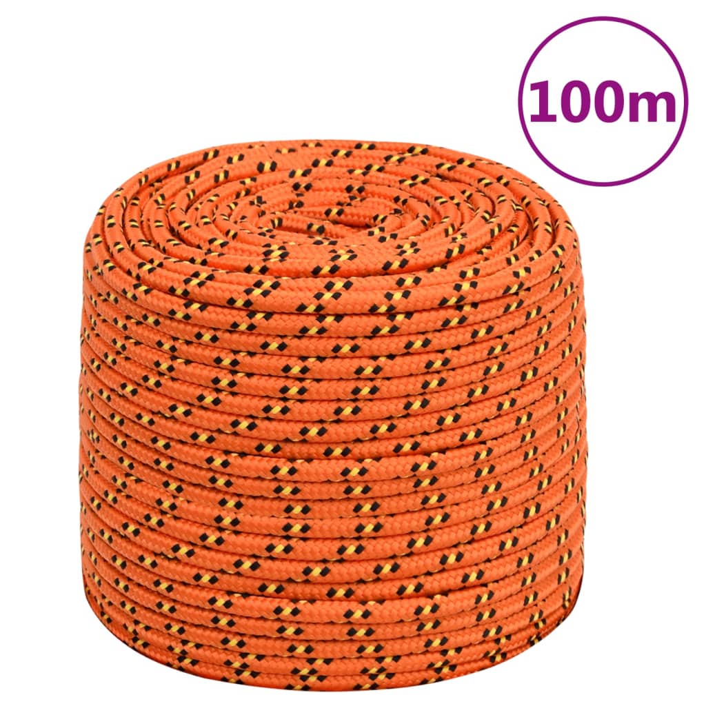 Vidaxl -Bootseil 8 mm 100 m Polypropylenorange