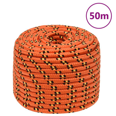 Vidaxl -Bootseil 12 mm 50 m Polypropylenorange