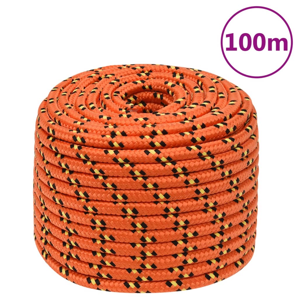 Vidaxl -Bootseil 12 mm 100 m Polypropylenorange