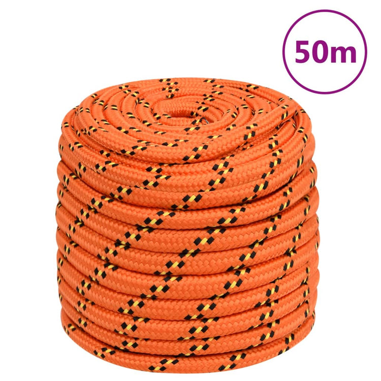 Vidaxl -Bootseil 16 mm 50 m Polypropylenorange