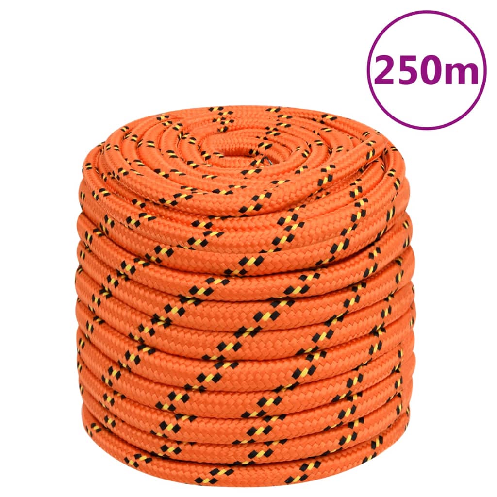 Vidaxl -Bootseil 16 mm 250 m Polypropylenorange