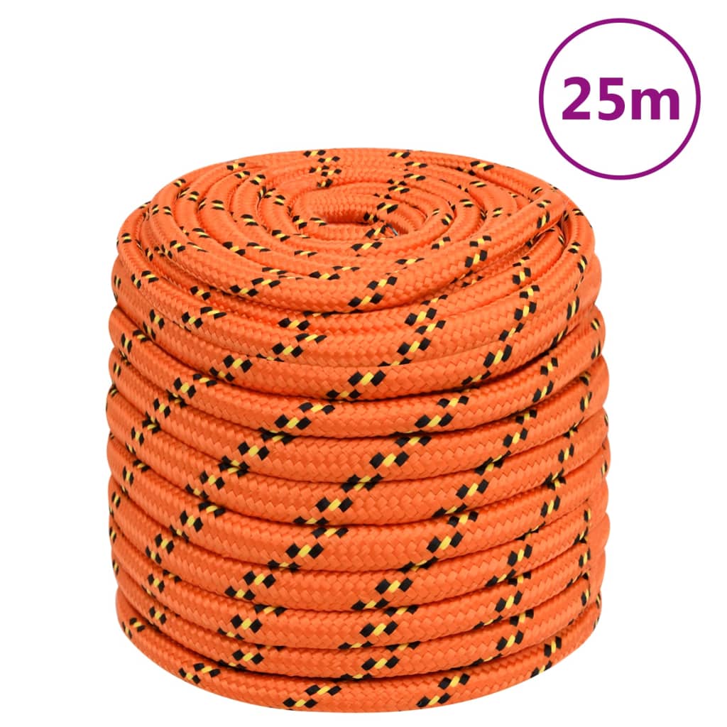 Vidaxl -Bootseil 18 mm 25 m Polypropylenorange