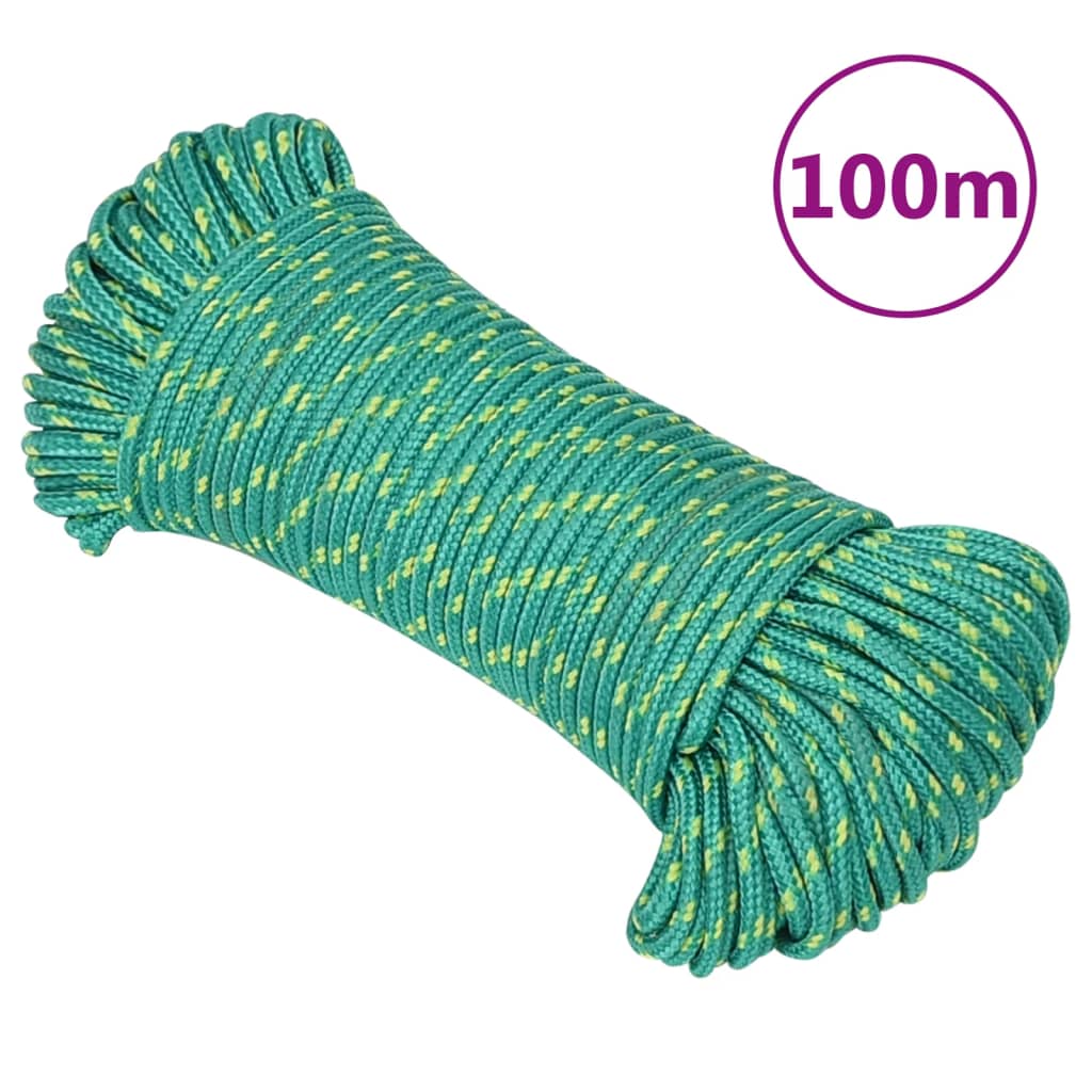 Vidaxl -Bootseil 3 mm 100 m Polypropylengrün