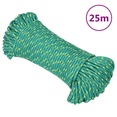Vidaxl -Bootseil 4 mm 25 m Polypropylengrün