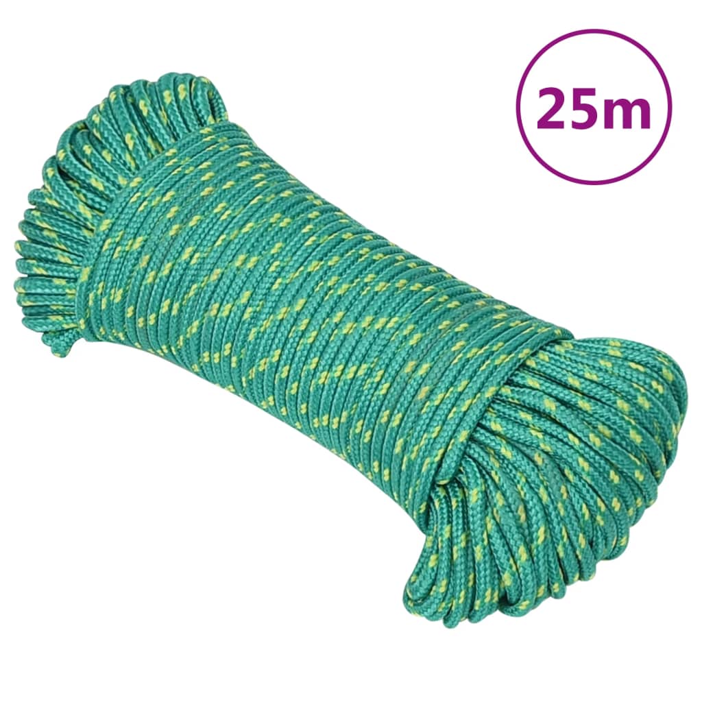 Vidaxl -Bootseil 5 mm 25 m Polypropylengrün