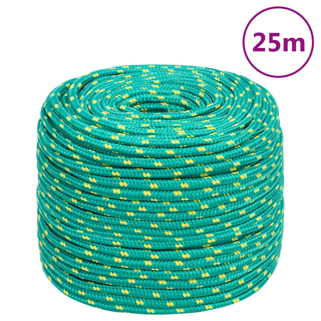Vidaxl -Bootseil 10 mm 25 m Polypropylengrün
