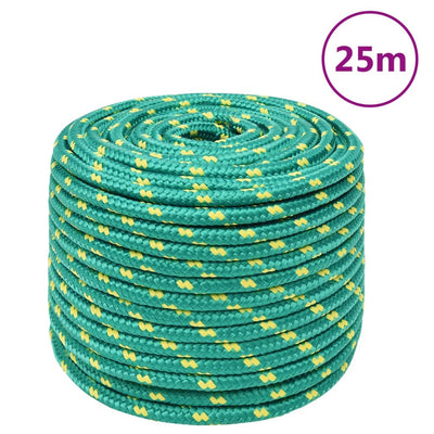 Vidaxl -Bootseil 12 mm 25 m Polypropylengrün