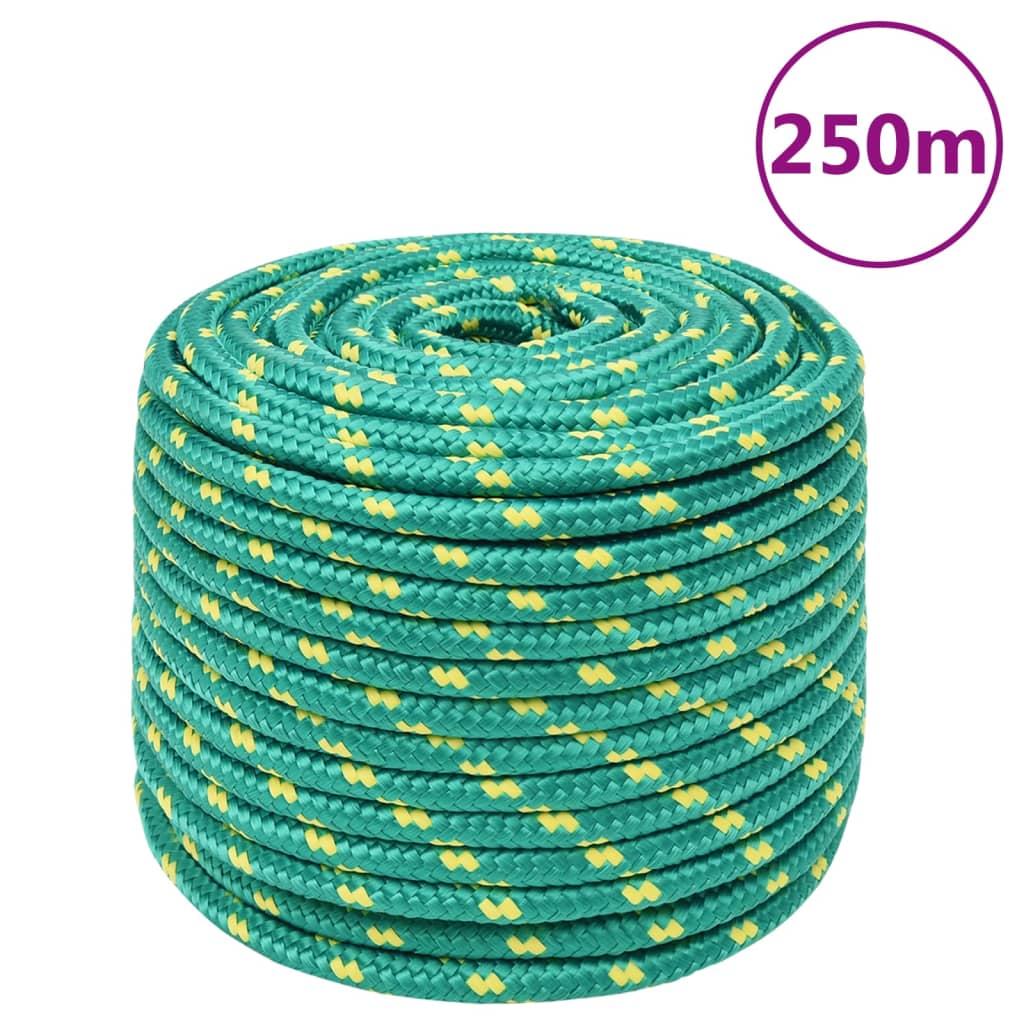 Vidaxl -Bootseil 12 mm 250 m Polypropylengrün