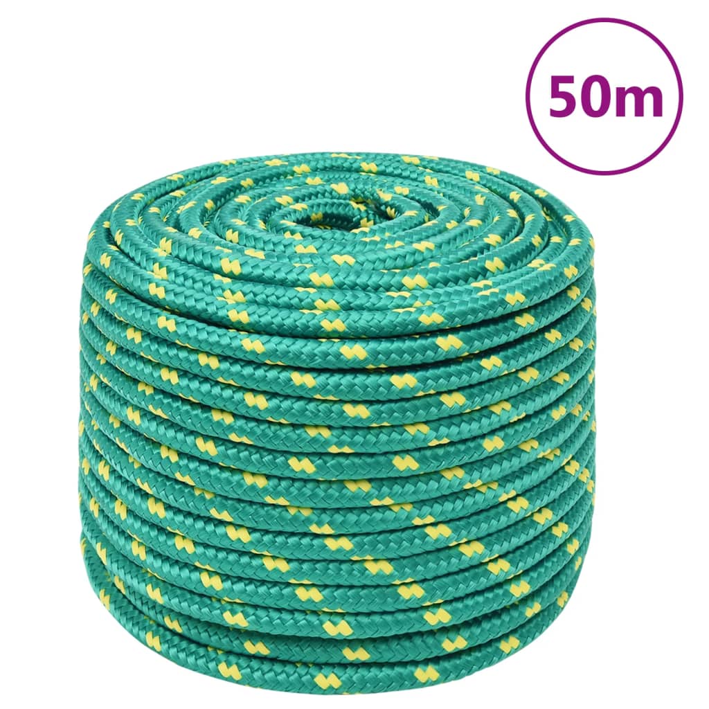 Vidaxl -Bootseil 14 mm 50 m Polypropylengrün