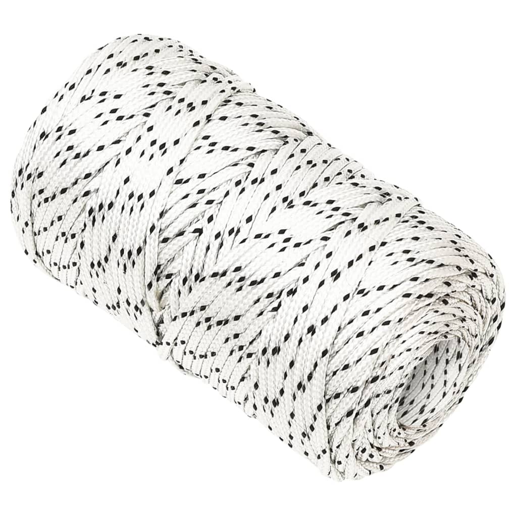 Vidaxl -Bootseil geflochten 2 mm x 500 m Polyesterweiß
