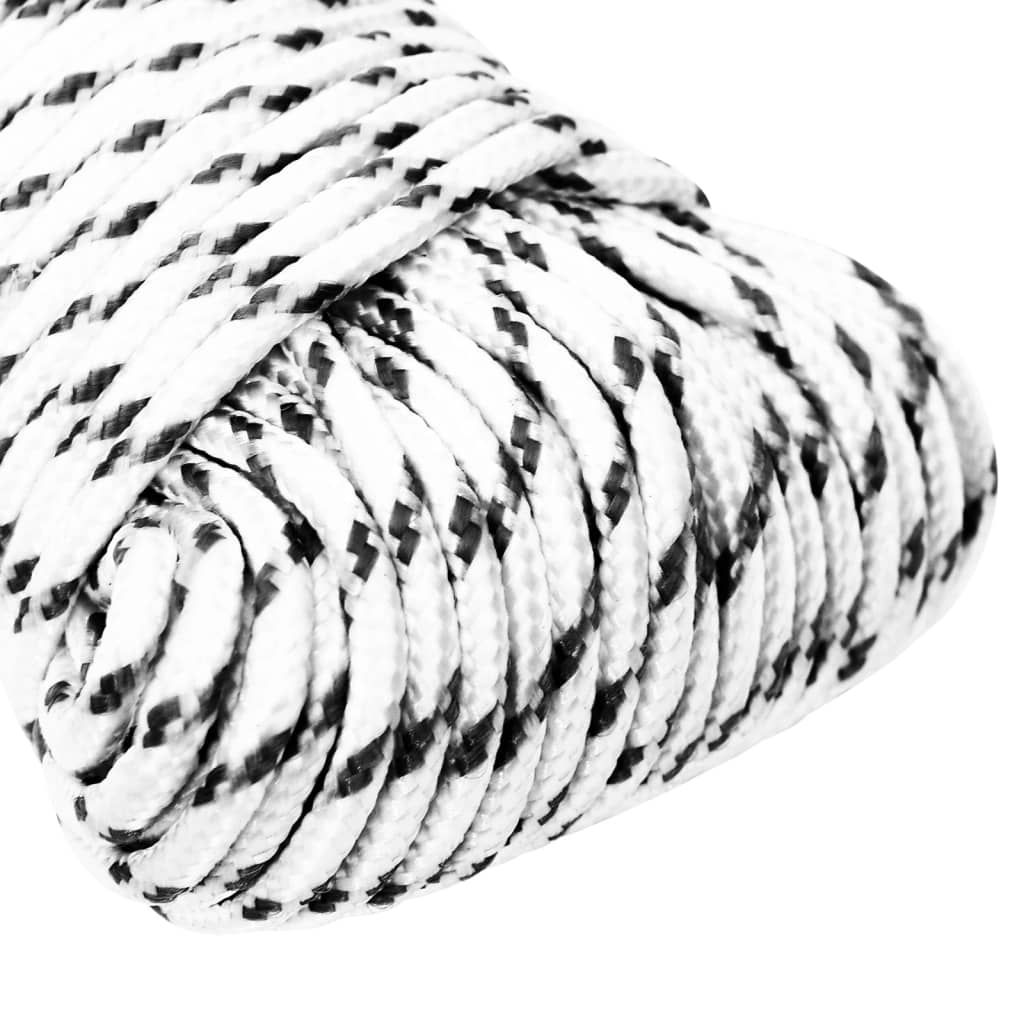 Vidaxl -Bootseil geflochten 4 mmx250 m Polyesterweiß