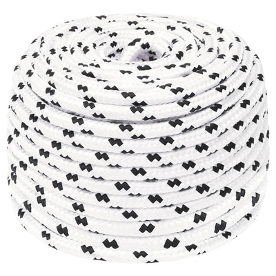 Vidaxl -Bootseil geflochten 6 mmx25 m Polyesterweiß