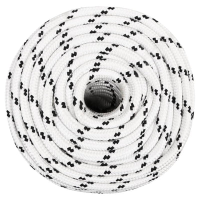 Vidaxl -Bootseil geflochten 14 mmx25 m Polyesterweiß