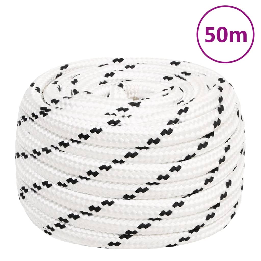 Vidaxl Werkouw 18 mm 50 m Polyester weiß
