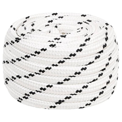 Vidaxl -Bootseil geflochten 20 mmx50 m Polyesterweiß