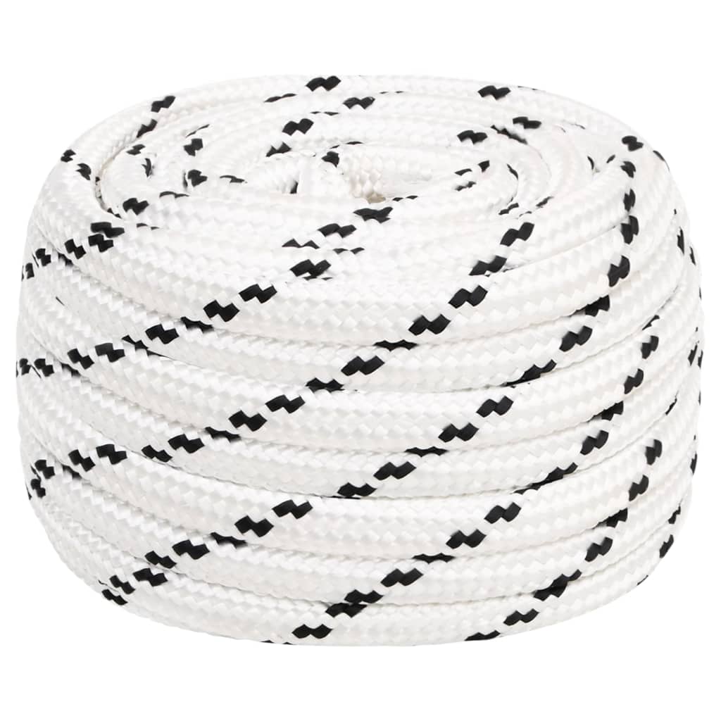 Vidaxl -Bootseil geflochten 20 mmx100 m Polyesterweiß