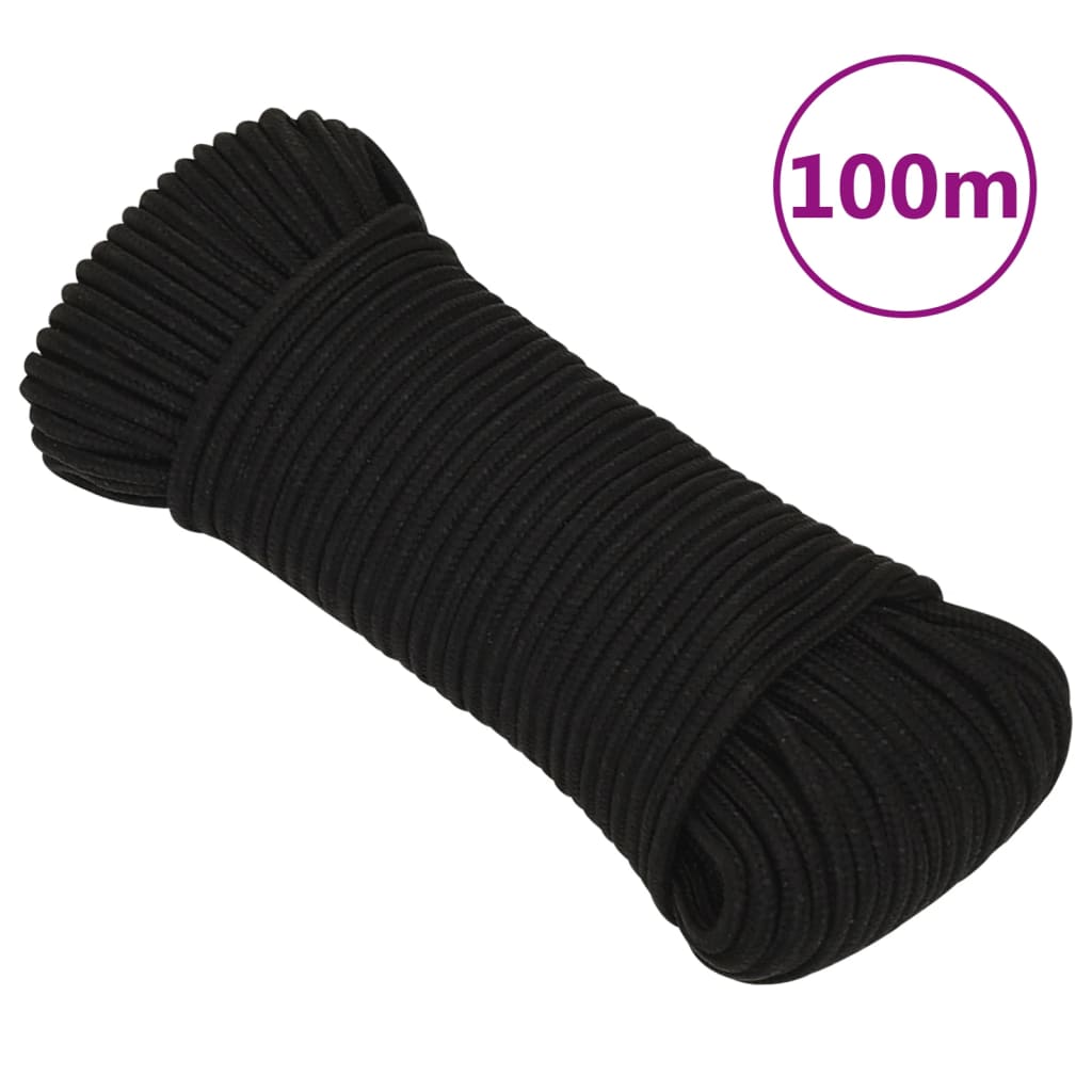 Vidaxl Werkouw 3 mm 100 m Polyesterschwarz