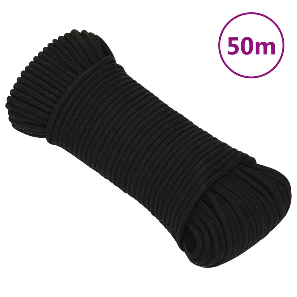 Vidaxl Werkouw 4 mm 50 m Polyesterschwarz