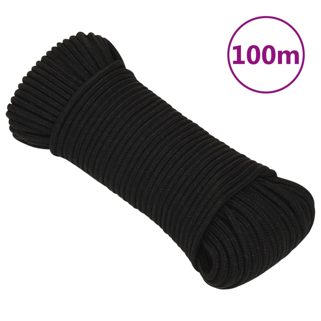 Vidaxl Werkouw 4 mm 100 m Polyesterschwarz