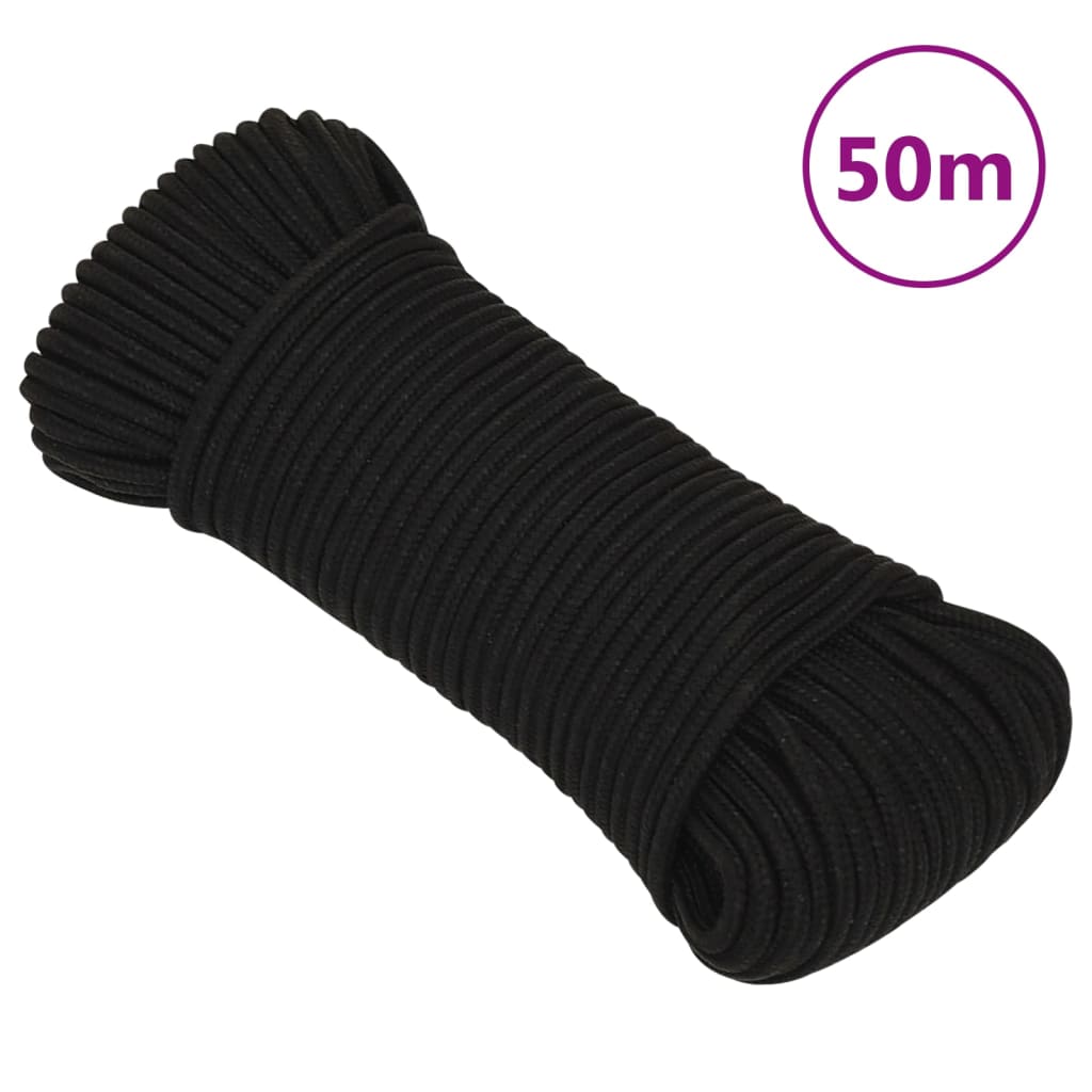 Vidaxl Werkouw 5 mm 50 m Polyesterschwarz