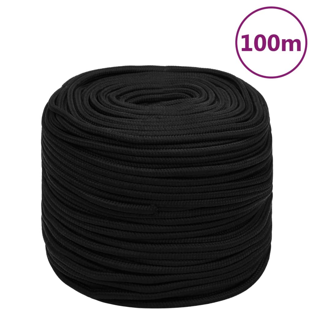 Vidaxl Werkouw 6 mm 100 m Polyesterschwarz