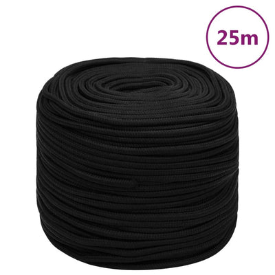 Vidaxl Werkouw 8 mm 25 m Polyesterschwarz