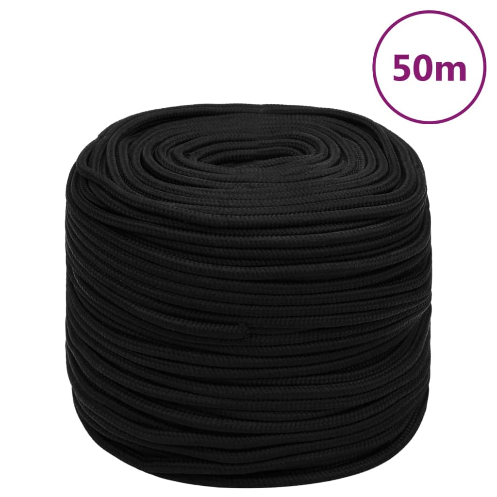 Vidaxl Werkouw 8 mm 50 m Polyesterschwarz