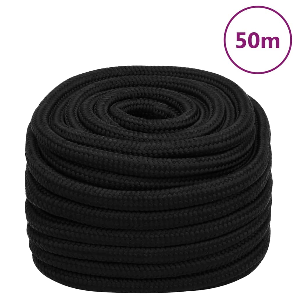 Vidaxl Werkouw 20 mm 50 m Polyesterschwarz