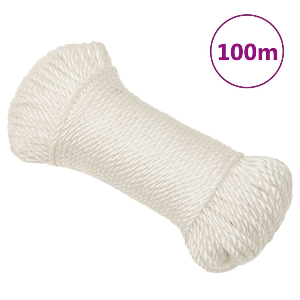 Vidaxl Werkouw 8 mm 100 m Polypropen weiß