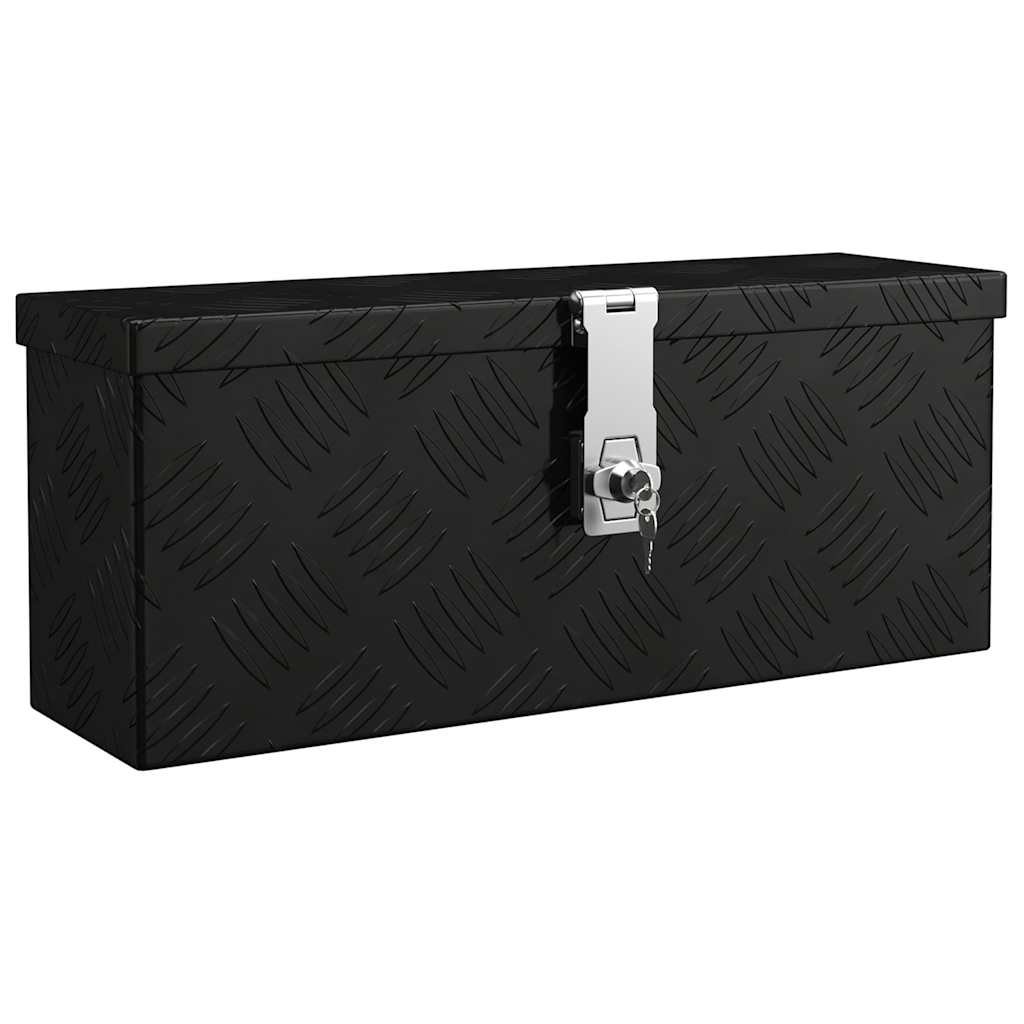 VIDAXL -Speicherbox 50x15x20.5 cm Aluminium Schwarz