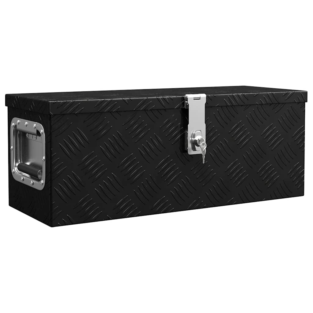 VIDAXL -Speicherbox 60x23.5x23 cm Aluminium Schwarz