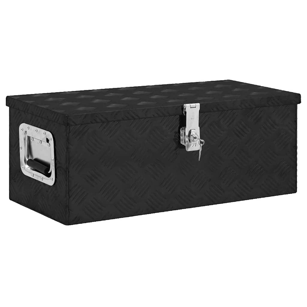 VIDAXL -Speicherbox 70x31x27 cm Aluminium Schwarz