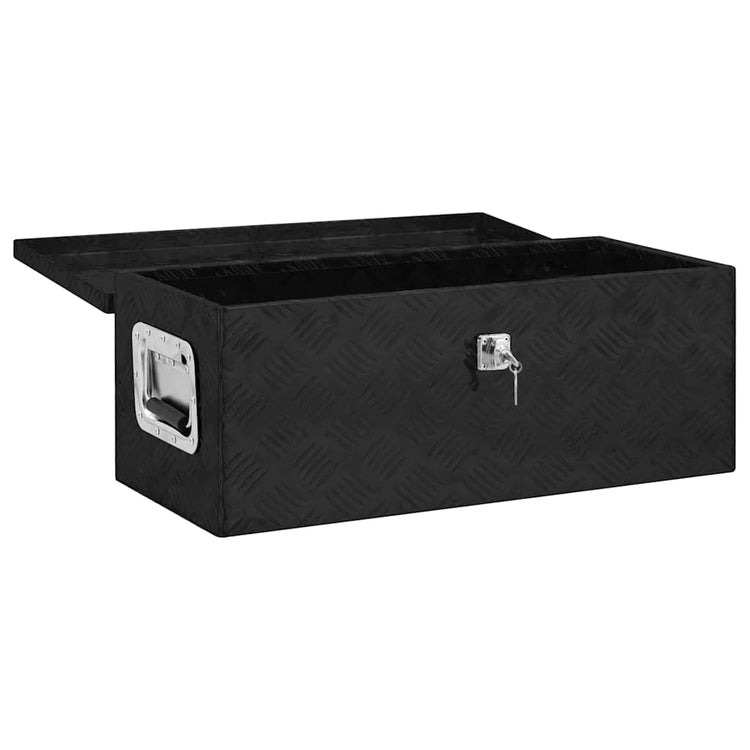 VIDAXL -Speicherbox 70x31x27 cm Aluminium Schwarz