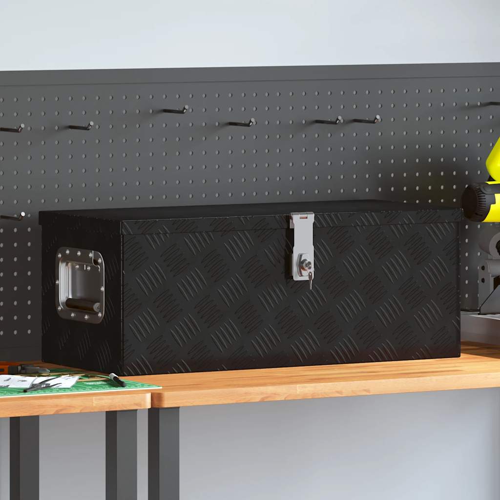 VIDAXL -Speicherbox 70x31x27 cm Aluminium Schwarz