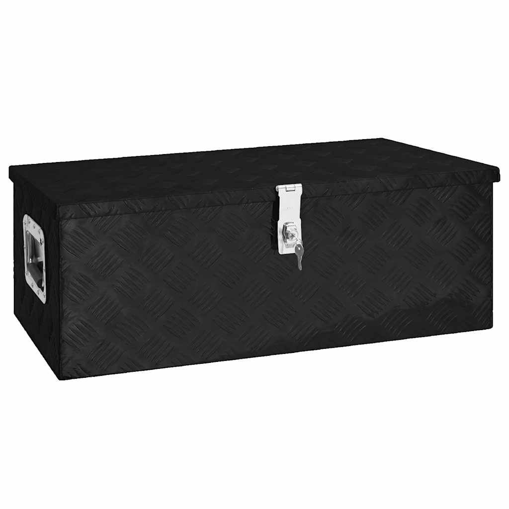 VIDAXL -Speicherbox 80x39x30 cm Aluminium schwarz
