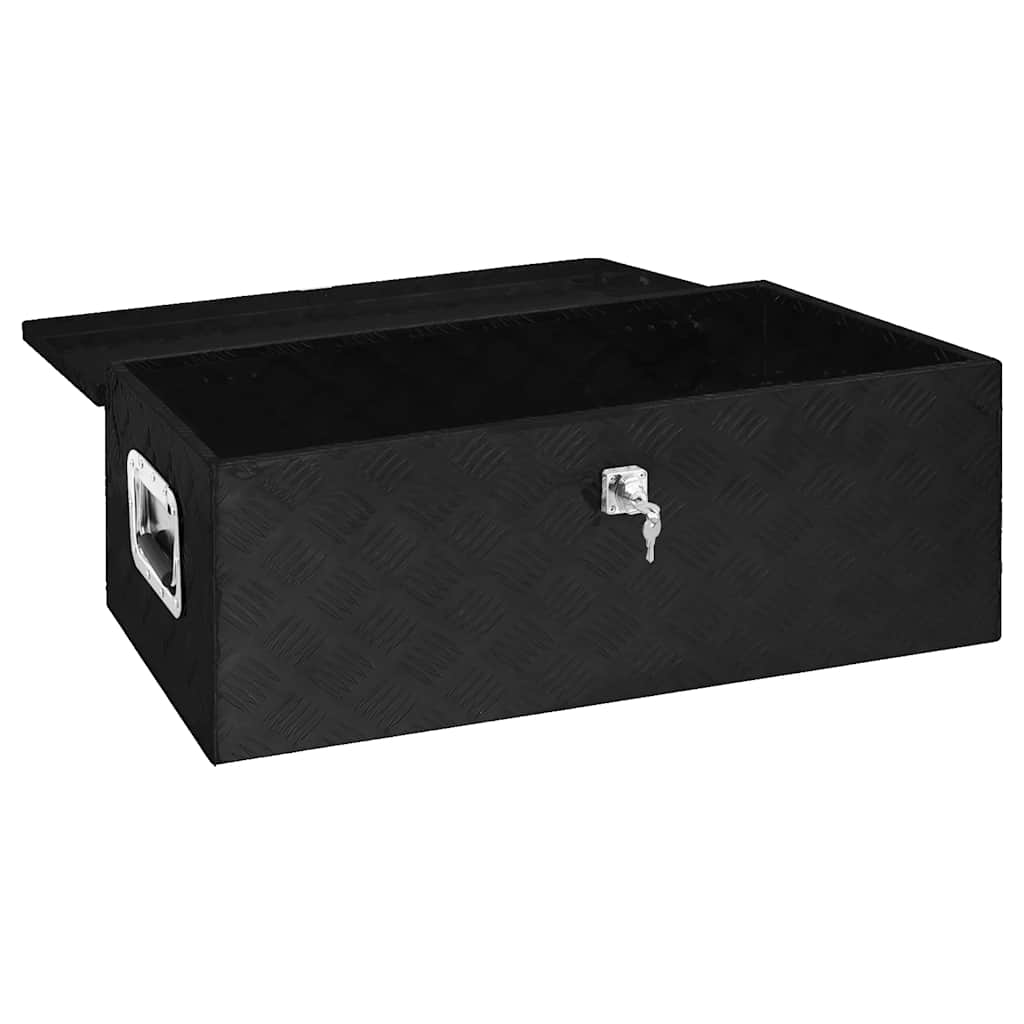 VIDAXL -Speicherbox 80x39x30 cm Aluminium schwarz