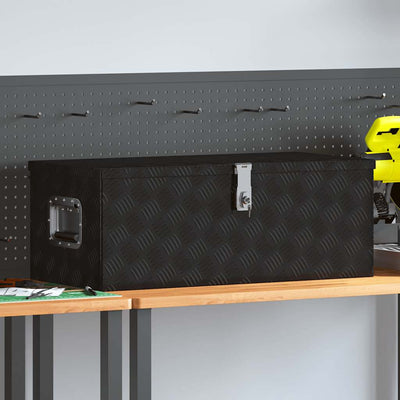 VIDAXL -Speicherbox 80x39x30 cm Aluminium schwarz