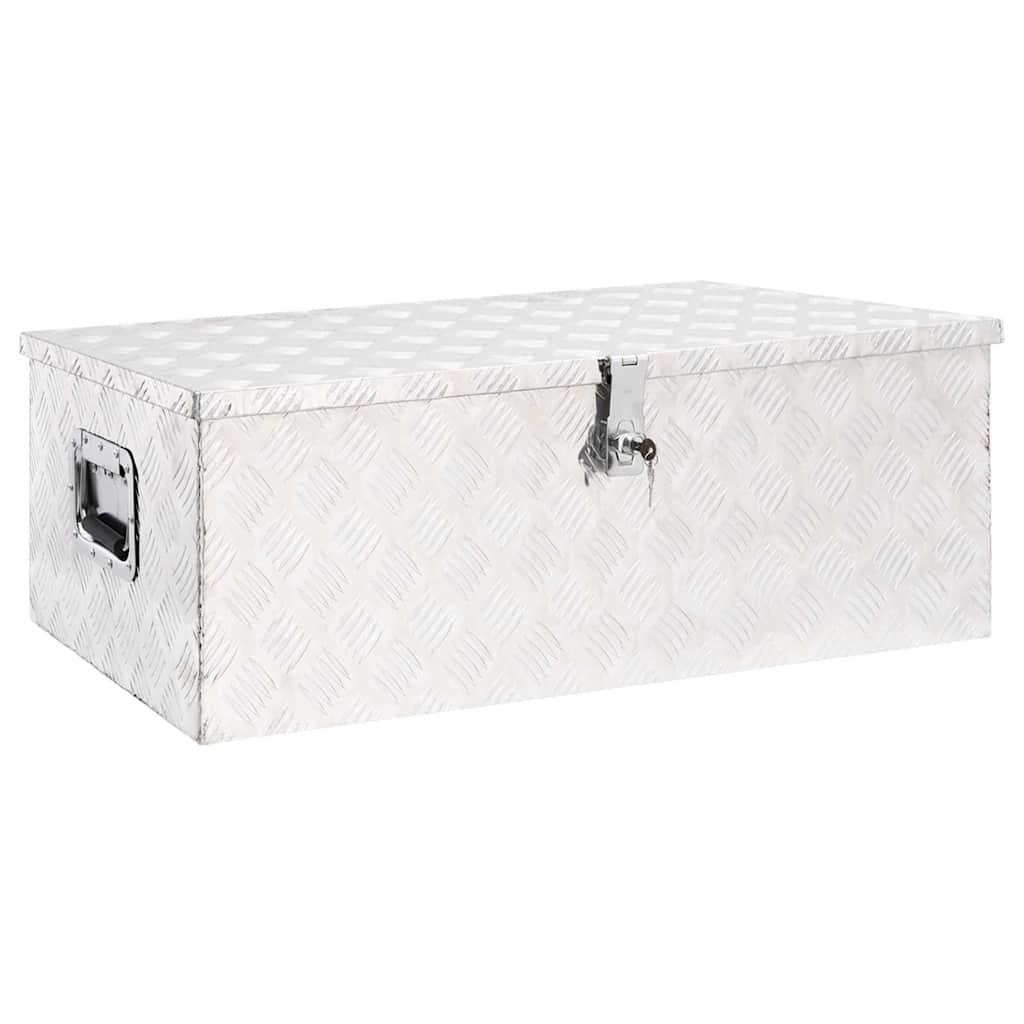 VIDAXL -Speicherbox 90x47x33.5 cm Aluminium Silberfarbe