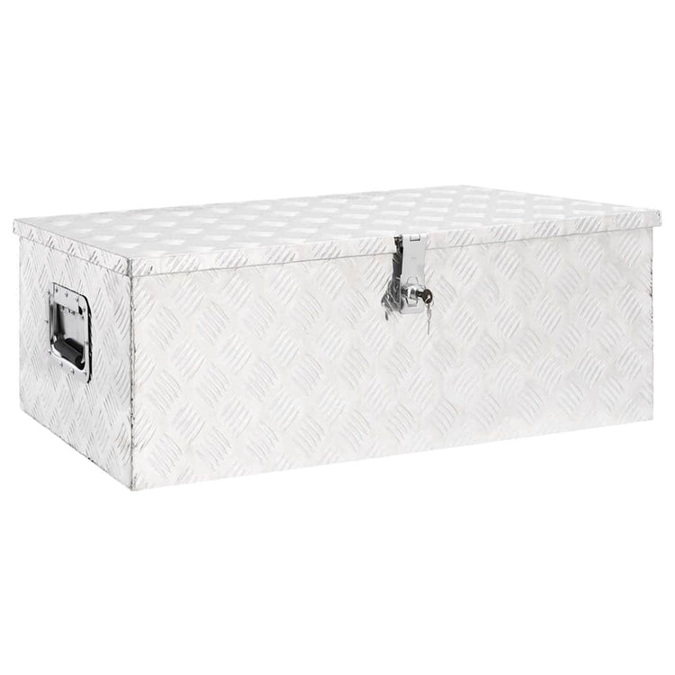 VIDAXL -Speicherbox 90x47x33.5 cm Aluminium Silberfarbe
