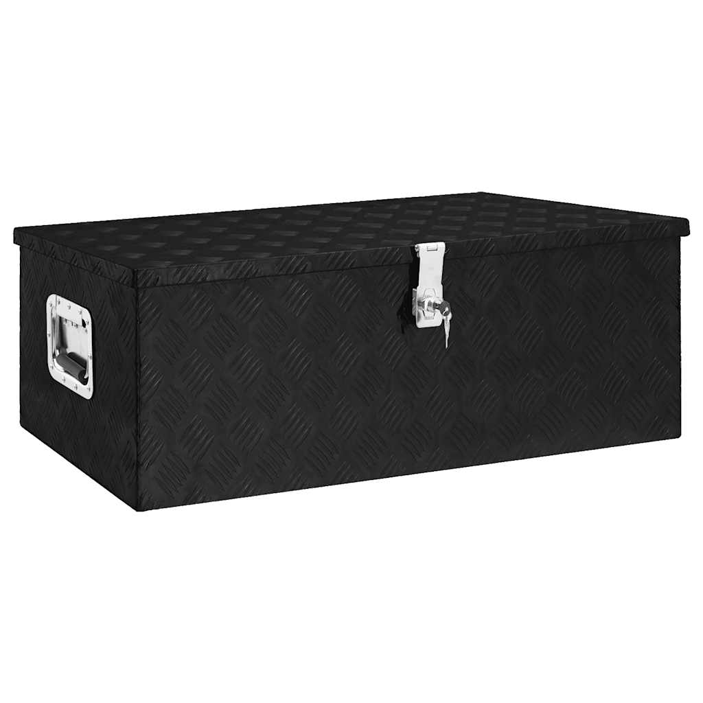 VIDAXL -Speicherbox 90x47x33.5 cm Aluminium Schwarz