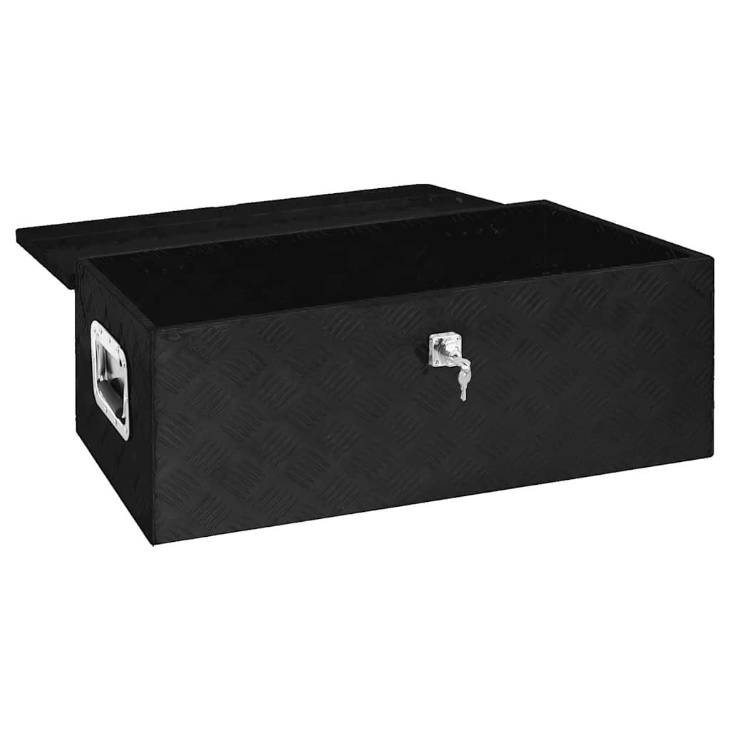 VIDAXL -Speicherbox 90x47x33.5 cm Aluminium Schwarz