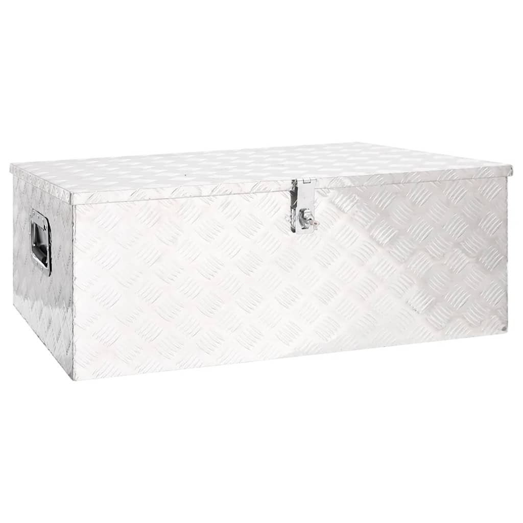 Vidaxl Storage Box 100x55x37 cm Aluminium Silberfarbe