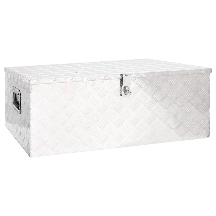 Vidaxl Storage Box 100x55x37 cm Aluminium Silberfarbe