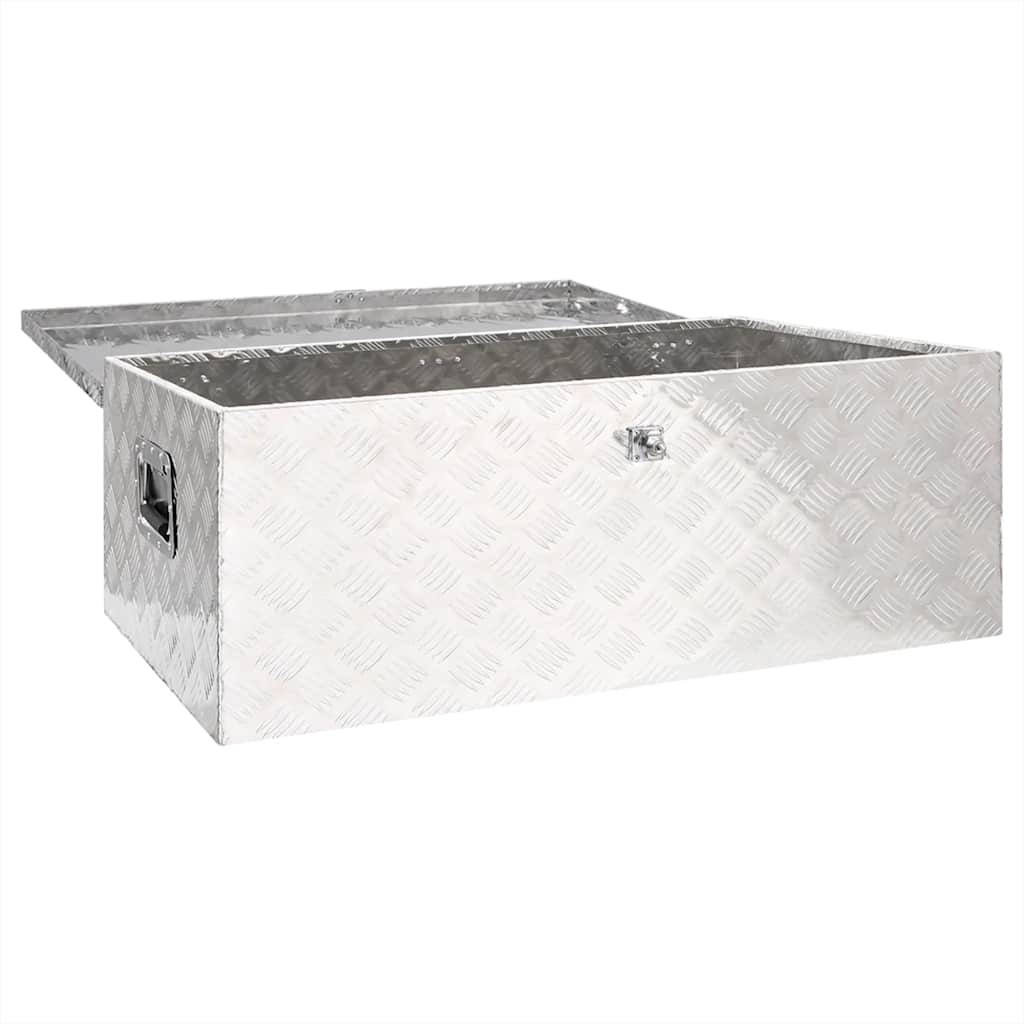 Vidaxl Storage Box 100x55x37 cm Aluminium Silberfarbe