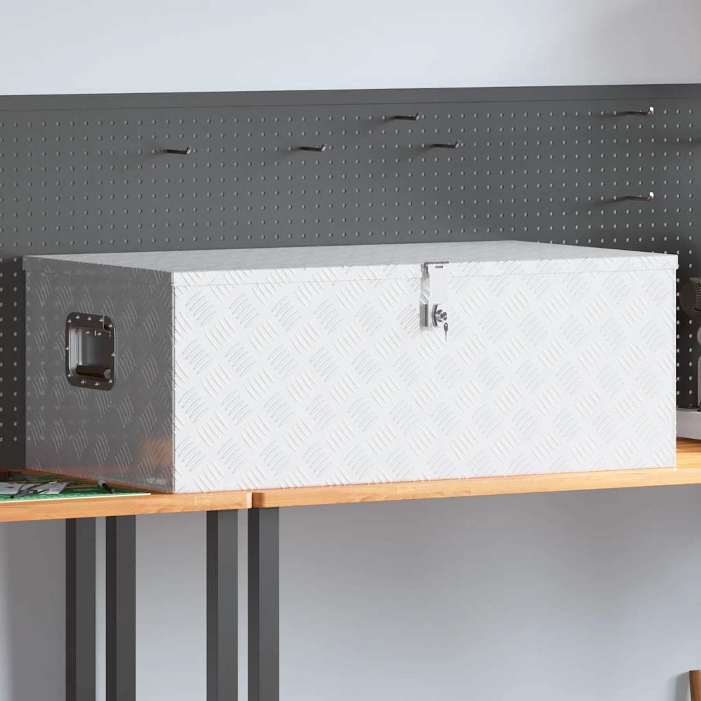 Vidaxl Storage Box 100x55x37 cm Aluminium Silberfarbe