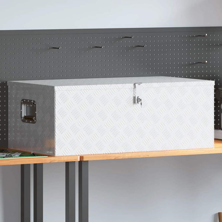 Vidaxl Storage Box 100x55x37 cm Aluminium Silberfarbe