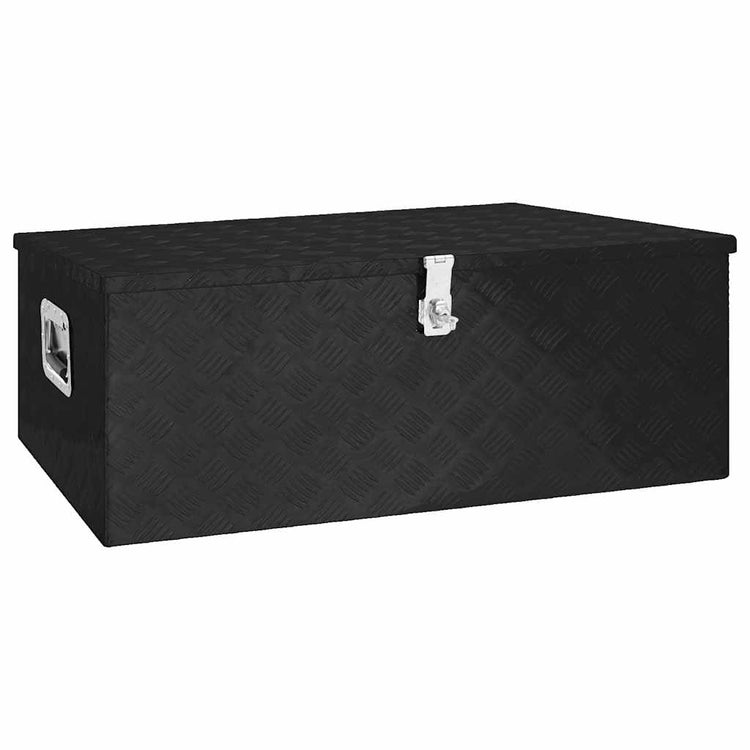 Vidaxl Storage Box 100x55x37 cm Aluminium Schwarz