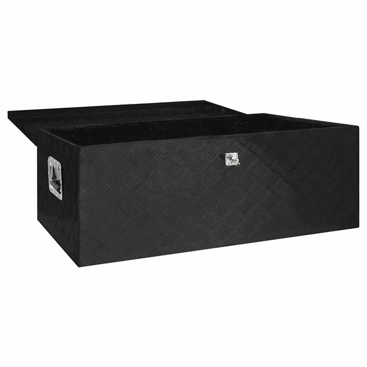 Vidaxl Storage Box 100x55x37 cm Aluminium Schwarz