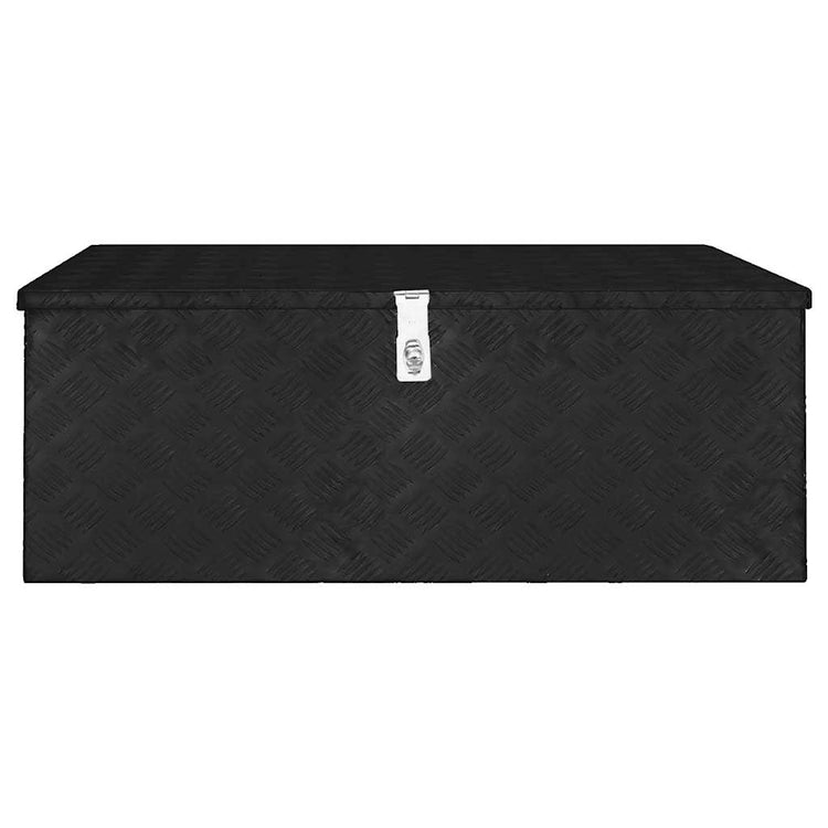 Vidaxl Storage Box 100x55x37 cm Aluminium Schwarz