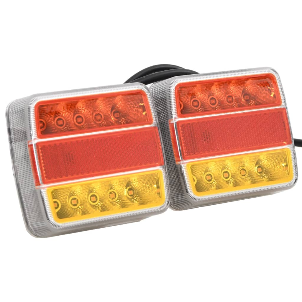 VIDAXL -Anhänger 2 ST LED -Lampe 12 V 10.5x7,5x10 cm rot